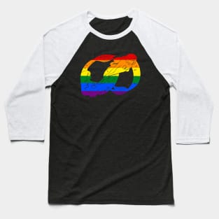 Gay Infinity Mermaids- Black Baseball T-Shirt